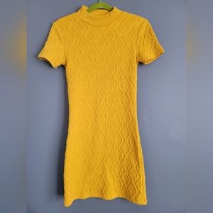 Golden yellow sweater dress